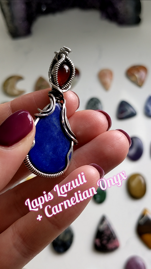 Lapis Lazuli and Carnelian Onyx in Sterling Silver