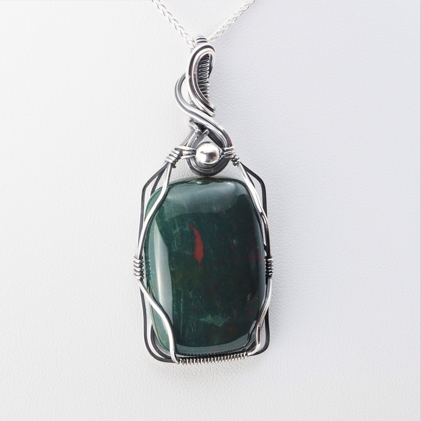 Bloodstone Pendant in Sterling silver