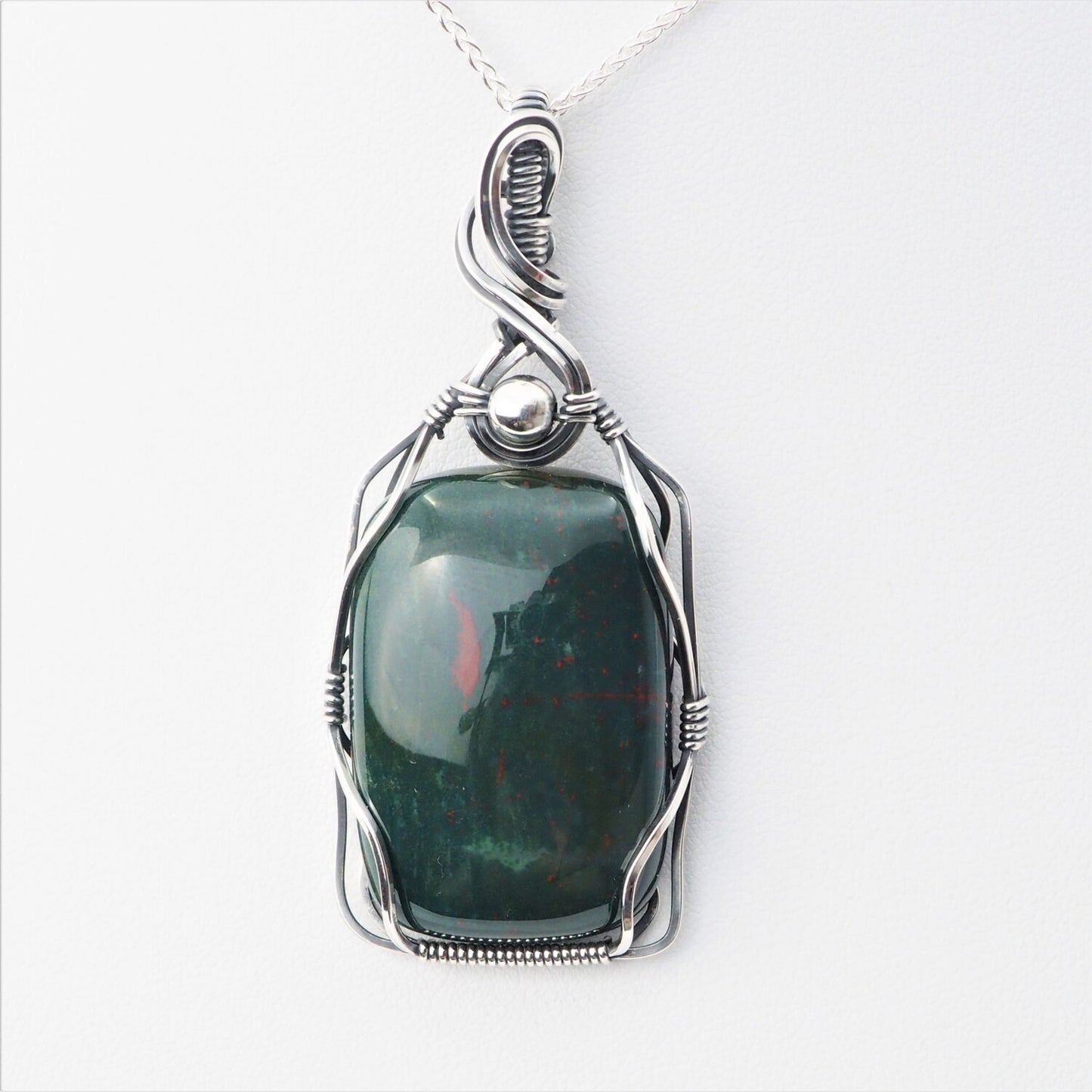 Bloodstone Pendant in Sterling silver